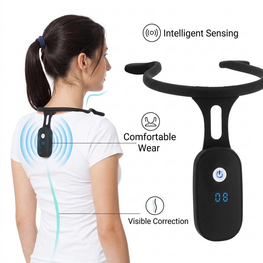 Smart Posture Sensor - Posture Adjuster LCD Display Silicone Back