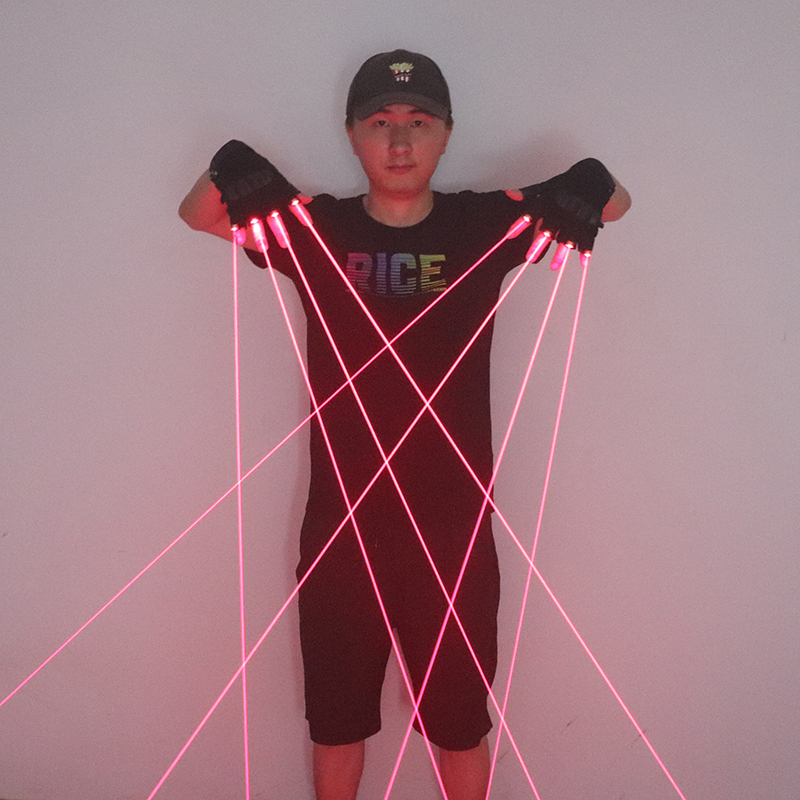 650nm Red Laser Gloves Stage L - Led Gloves Music ulasan dan harga