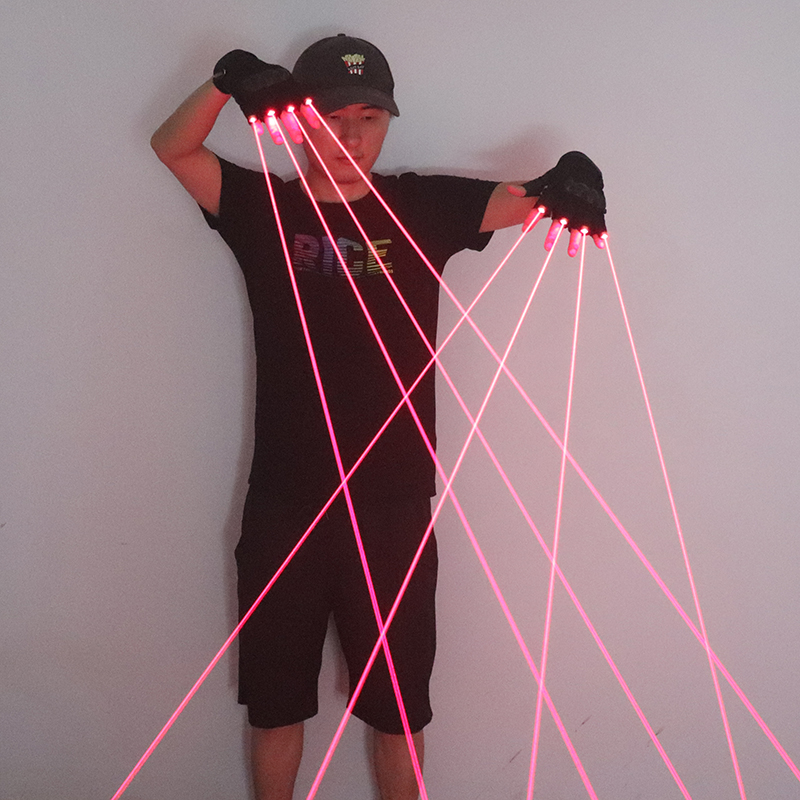 650nm Red Laser Gloves Stage L - Led Gloves Music ulasan dan harga