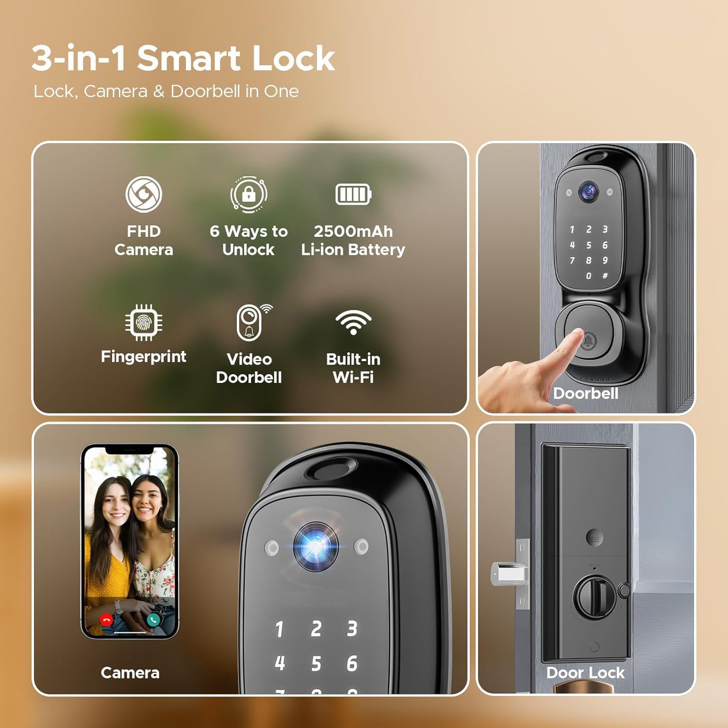 Tuya Wifi Smart Door Lock ‎Cam - Electronics & Gadgets Starting With V ulasan dan harga