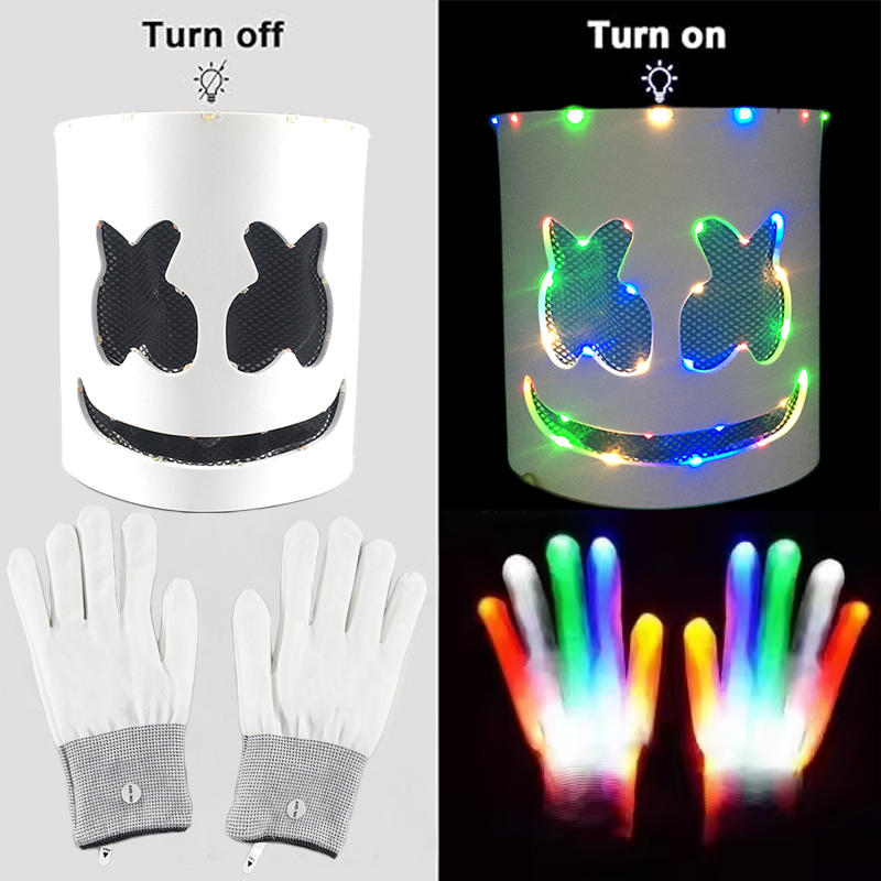 Led Light Up Mask and Gloves D - Led Gloves Music ulasan dan harga