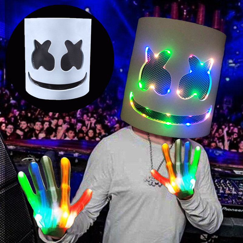 Led Light Up Mask and Gloves D - Led Gloves Music ulasan dan harga
