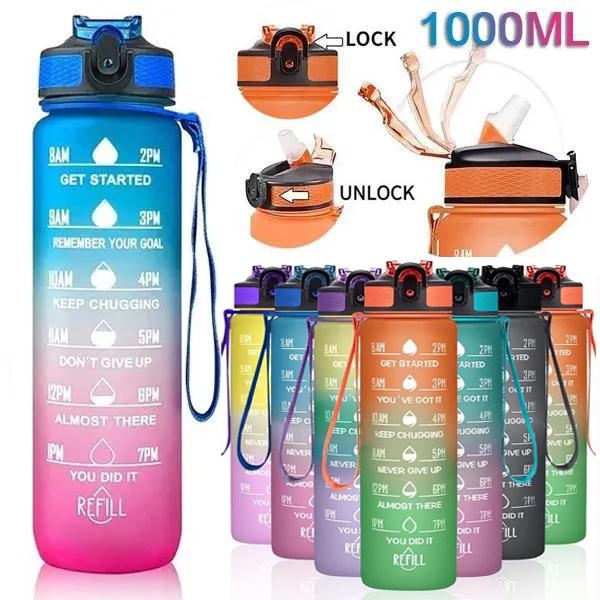 1L Sports Water Bottle with St - Smart Water Bottle Tracker ulasan dan harga