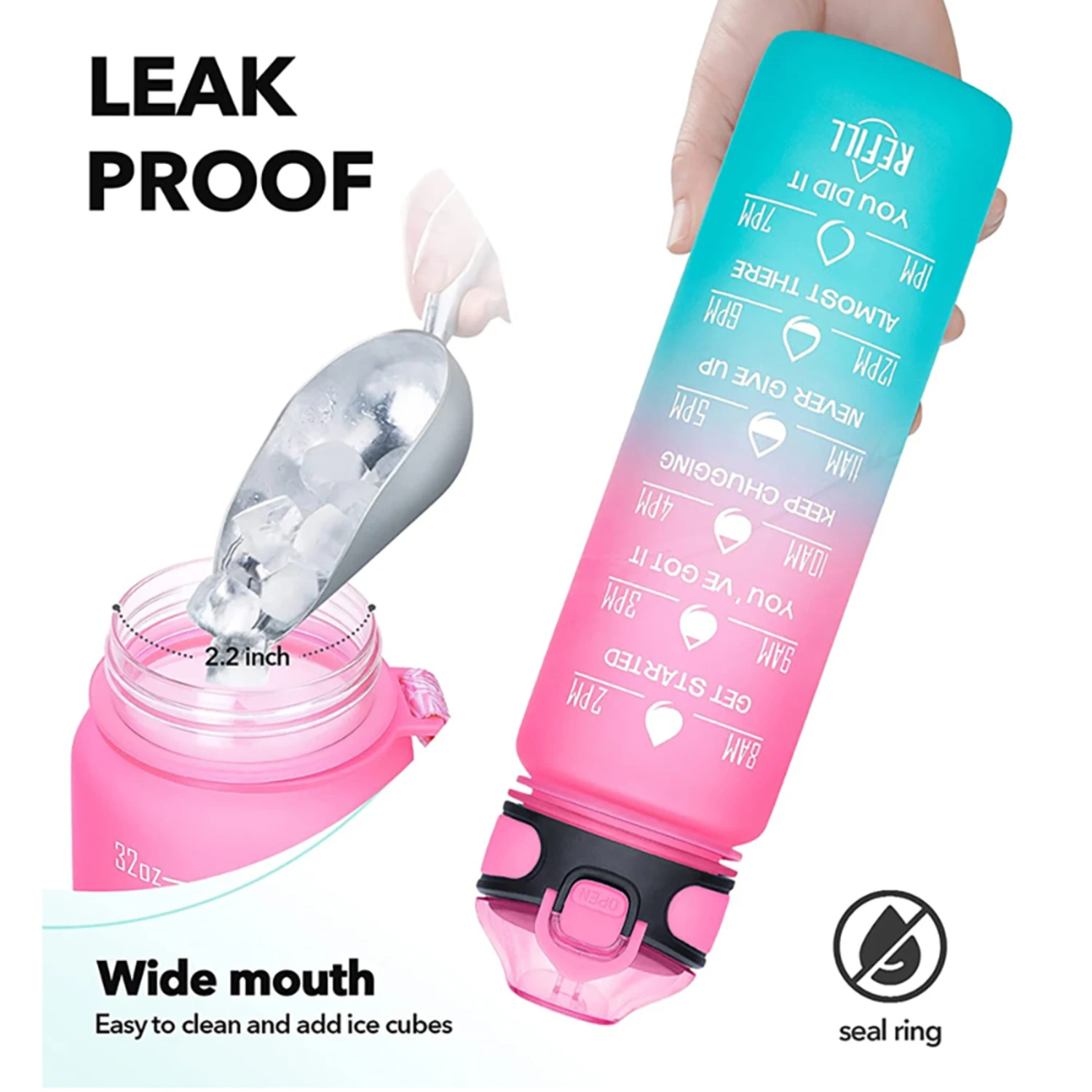 1L Sports Water Bottle with St - Smart Water Bottle Tracker ulasan dan harga